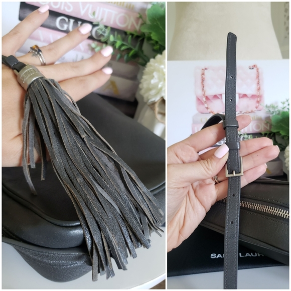 *SOLD*Authentic Pre-owned Saint Laurent Lambskin Monogram Small Lou Camera Bag - Picture 9 of 16